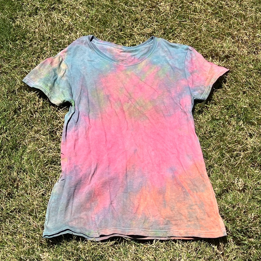 Pink and blue Multi color tie dye t shirt